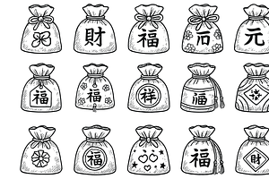 Lucky Money Pouches, an Object Graphic by nikagraphic