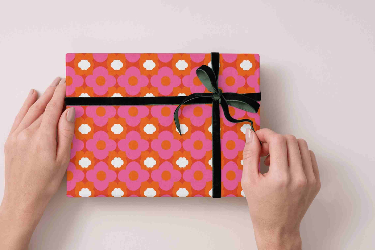 Pink & Orange Retro Scandi Geometric, a Pattern Graphic by Pattern Whimsy (Photo 2 of 8)