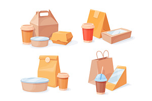Takeout packaging. Takeaway food, a Food Illustration by Stock-Smart-Start