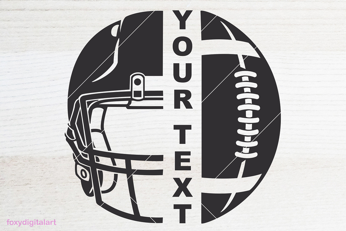 Football Helmet SVG Monogram Sports, a Sport Illustration by FOXYdigitalart (Photo 1 of 3)