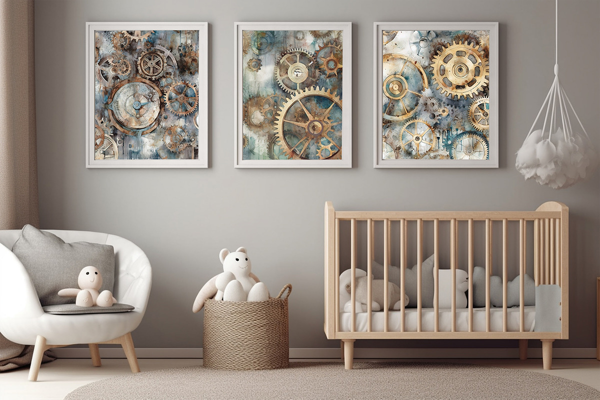 Watercolor Timeless Clockwork Mechan, a Graphic by Fun Digital (Photo 2 of 4)