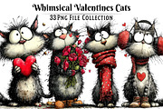 Valentines Whimsical Cats Clipart, an Illustration by Dream Creation (Thumbnail 1 of 7)