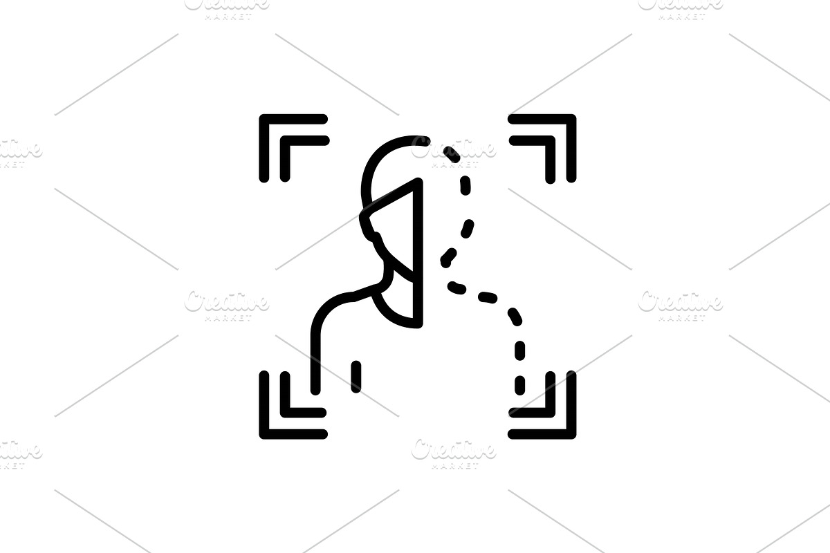 Person identification olor line icon, a Person Illustration by Backwoods_studio