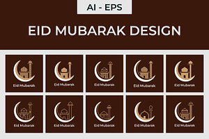 Eid Mubarak greeting card design