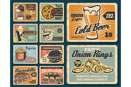 Fast food, burgers, Mexican snacks, a Food Illustration by Vector Tradition