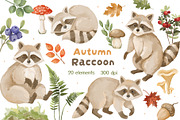Watercolor Raccoon Clipart PNG, an Animal Illustration by ArtGiftsStudio (Thumbnail 1 of 5)