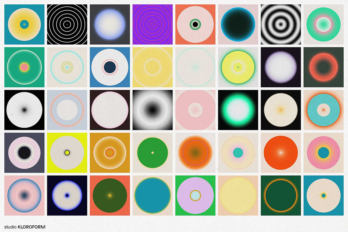 GRADIAL - 200 Radial Gradients, a Background Graphic by kloroform (Photo 9 of 12)