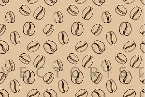 Seamless Pattern With Coffee Beans