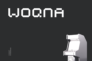 Woqna Pixel Tech Font, a Font by baqoos
