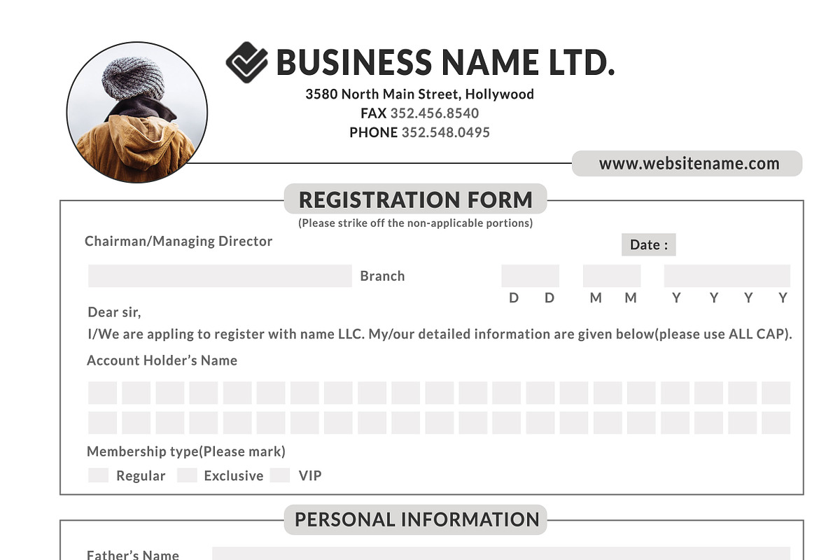 Registration form 2, a Stationery Template by DesignGhar (Photo 4 of 5)