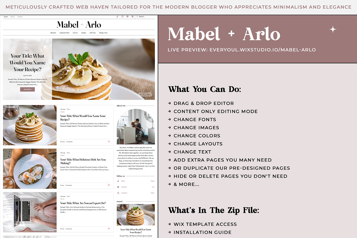 Mabel + Arlo Wix Template, a Wix Template by Girl Boss From Home (Photo 8 of 8)