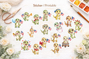 Patriotic Dino Sublimation, an Illustration by Artnoy (Thumbnail 6 of 8)