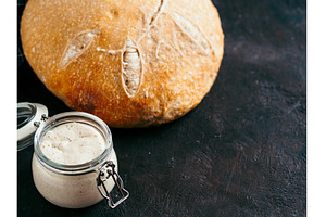Sourdoug starter and wheat bread, a Food & Drink Photo by Fascinadora