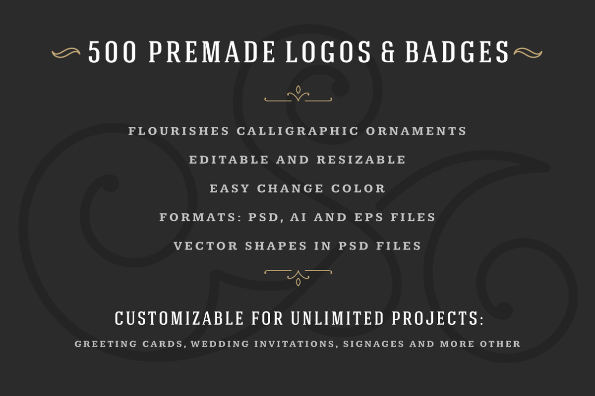 500 ornaments logos & monograms, a Branding & Logo Template by Vasya Kobelev (Photo 2 of 31)