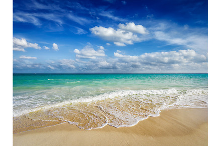 Beach and waves of Caribbean Sea, a Nature Photo by f9photos