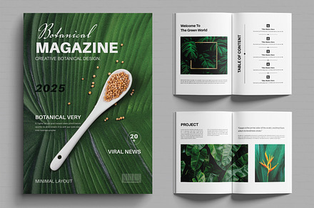 Botanical Magazine Template Layout, a Magazine Template by MightyDesign