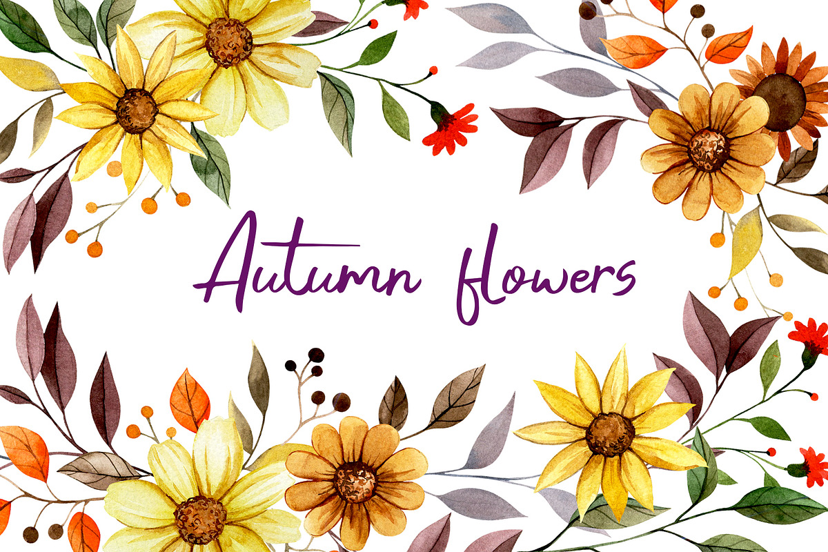 Autumn Flowers. Watercolor, a Seasonal Illustration by made by Tanya (Photo 1 of 5)