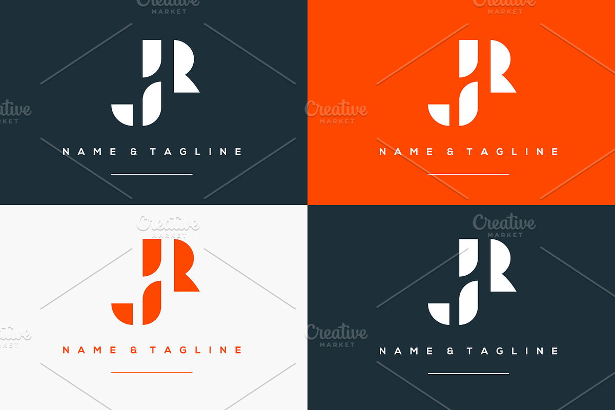 Monogram icon logo JR or RJ, a Branding & Logo Template by idesign_4u
