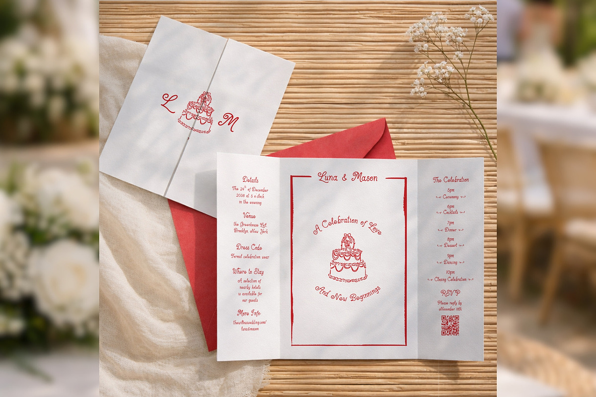 Gatefold Wedding Invite bd002, an Invitation Template by TyphoonStudio (Photo 1 of 9)