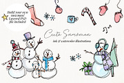 Build Your Own Cute Snowmen, an Illustration by Chelsea Bromley (Thumbnail 1 of 6)