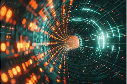 Digital data stream of numbers and, an Abstract Photo by Neirfy