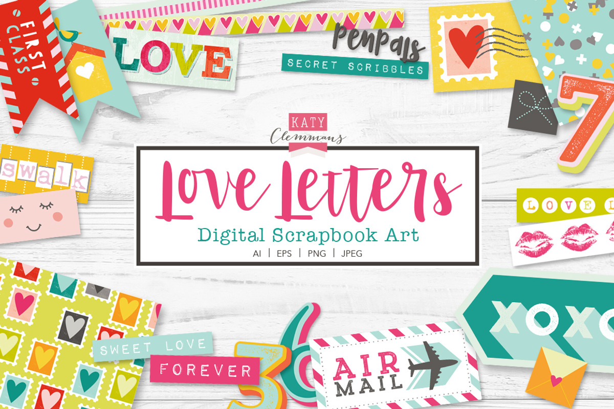 Love Letters digital scrapbook art, an Illustration by Katy Clemmans (Photo 8 of 8)