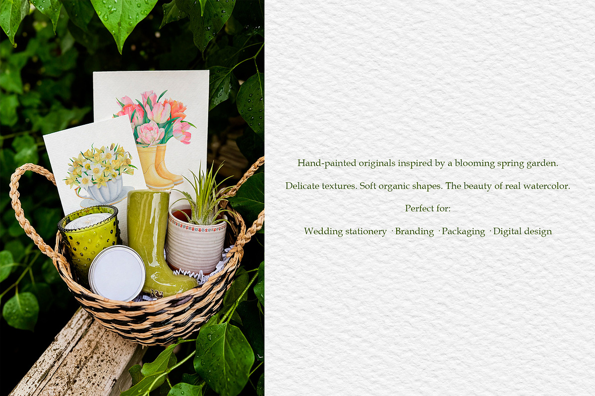 Spring Garden Watercolor Elements, an Object Illustration by SunnJaneArt (Photo 4 of 10)