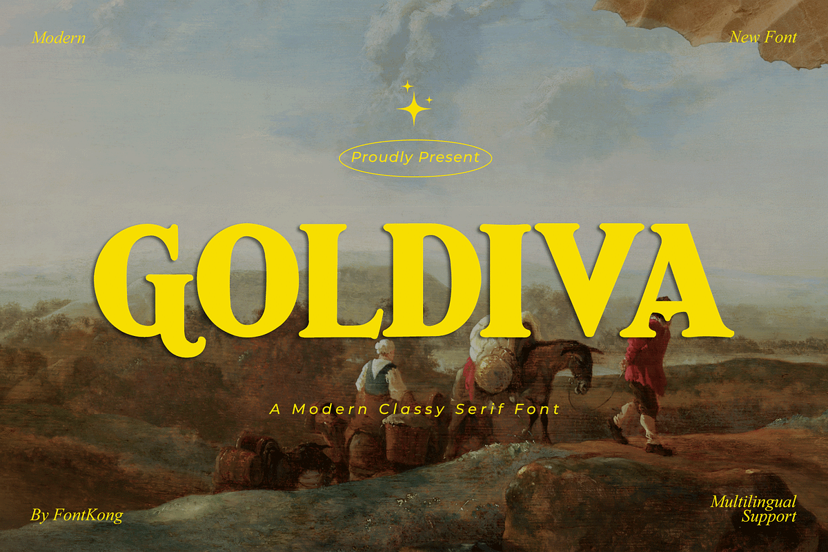 Goldiva - A Modern Classy Serif Font, a Serif Font by overlaytemplates (Photo 1 of 5)