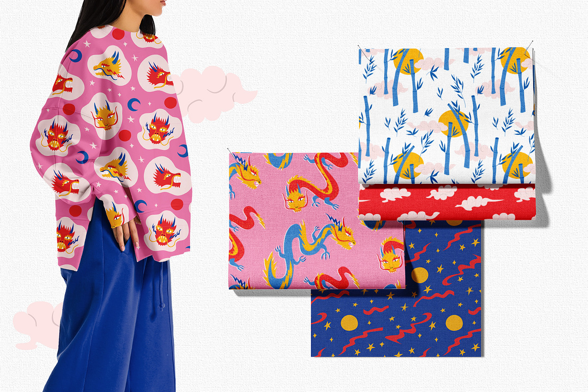 Asian Dragons | Cliparts, Patterns, an Animal Illustration by Felizabeth Design (Photo 12 of 13)