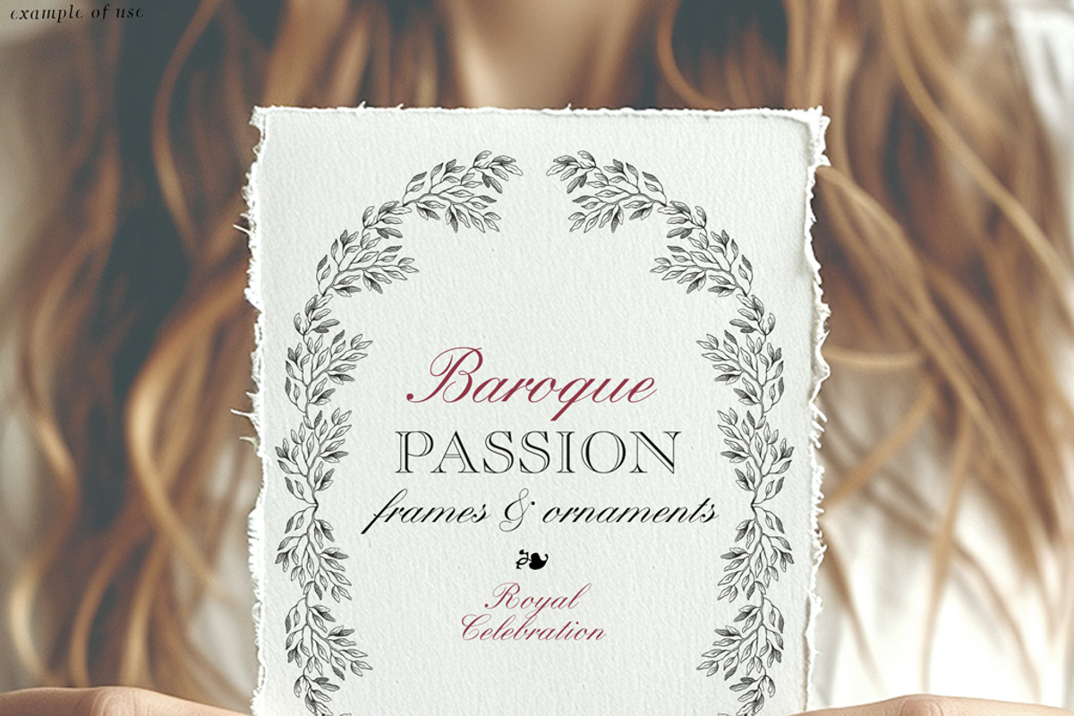 Baroque frames wedding clip art blue, a Decorative Illustration by GrafikBoutique (Photo 9 of 11)