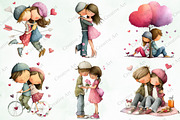 Whimsical Valentine Couple Clipart, an Illustration by Creative Art (Thumbnail 5 of 9)