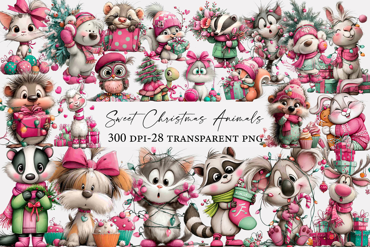 Sweet Christmas Animals clipart, an Illustration by Designworld (Photo 1 of 5)