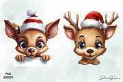 Funny Christmas Peeking Reindeer Png, an Animal Illustration by danishgraphics (Thumbnail 2 of 7)