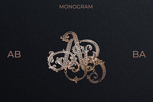 AB BA Wedding Monogram Logo