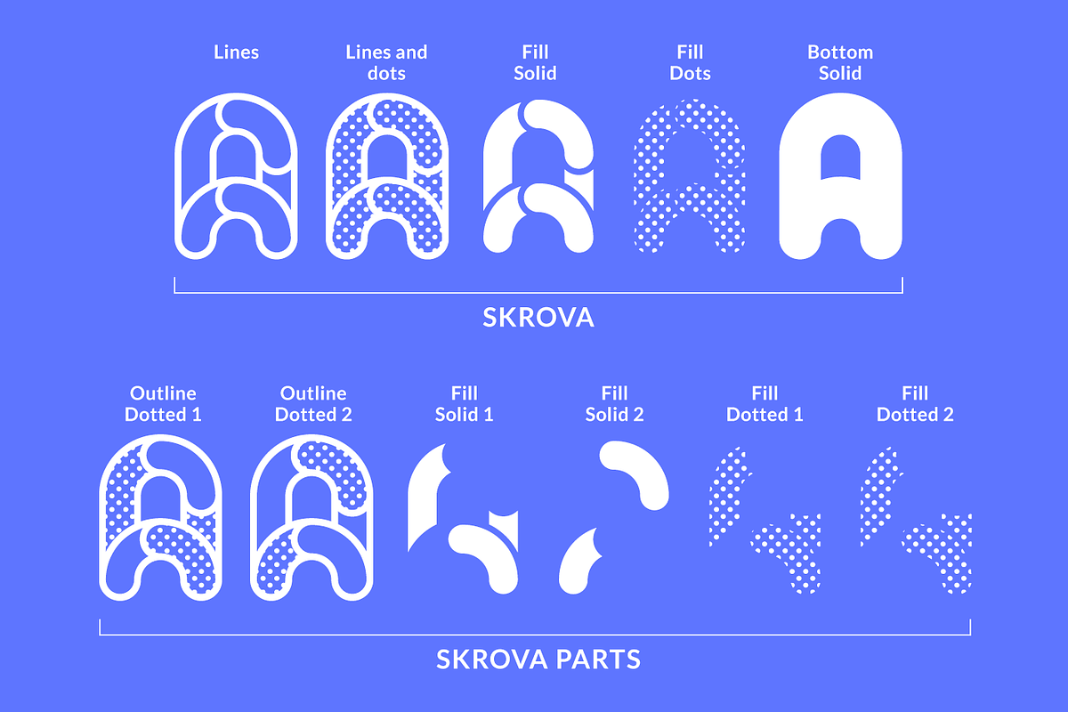 Skrova layered font preview 2