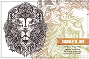 Ornamental Hand Drawn Lion, an Animal Illustration by alexrockheart (Thumbnail 1 of 4)