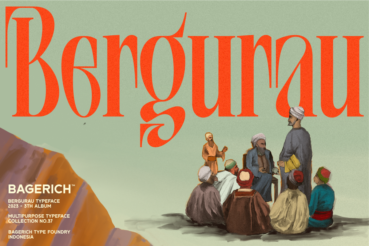 Bergurau Typeface, a Serif Font by Bagerich Type Foundry (Photo 1 of 7)