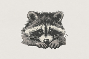 Cute Raccoon PNG, Hand-Drawn Animal, an Illustration by SharpMarketplace