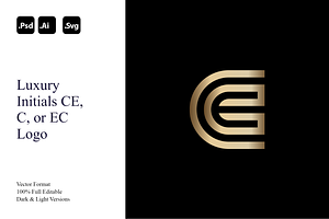 Luxury Initials CE, C, Or EC Logo