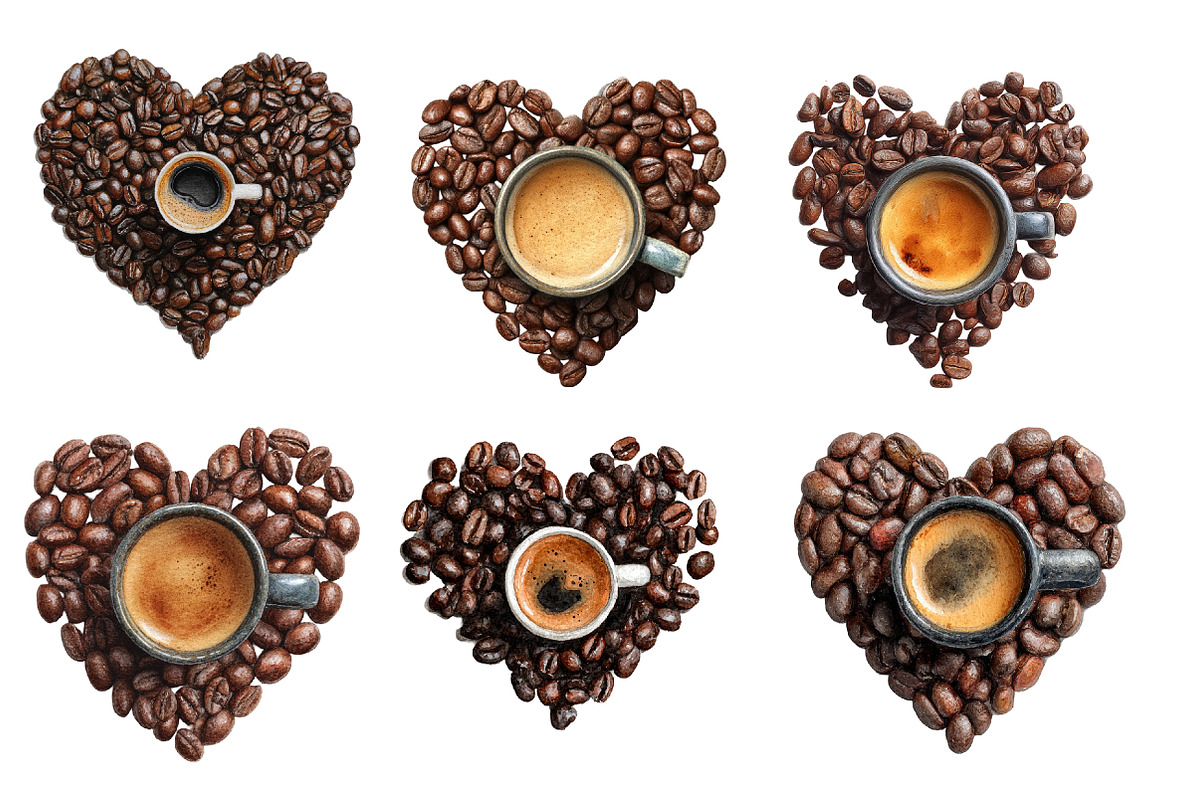 Coffee Beans Heart Clipart, an Illustration by Designworld (Photo 3 of 5)