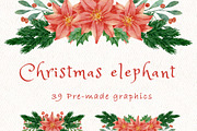 Christmas baby elephant, an Animal Illustration by heyiamalice (Thumbnail 2 of 12)
