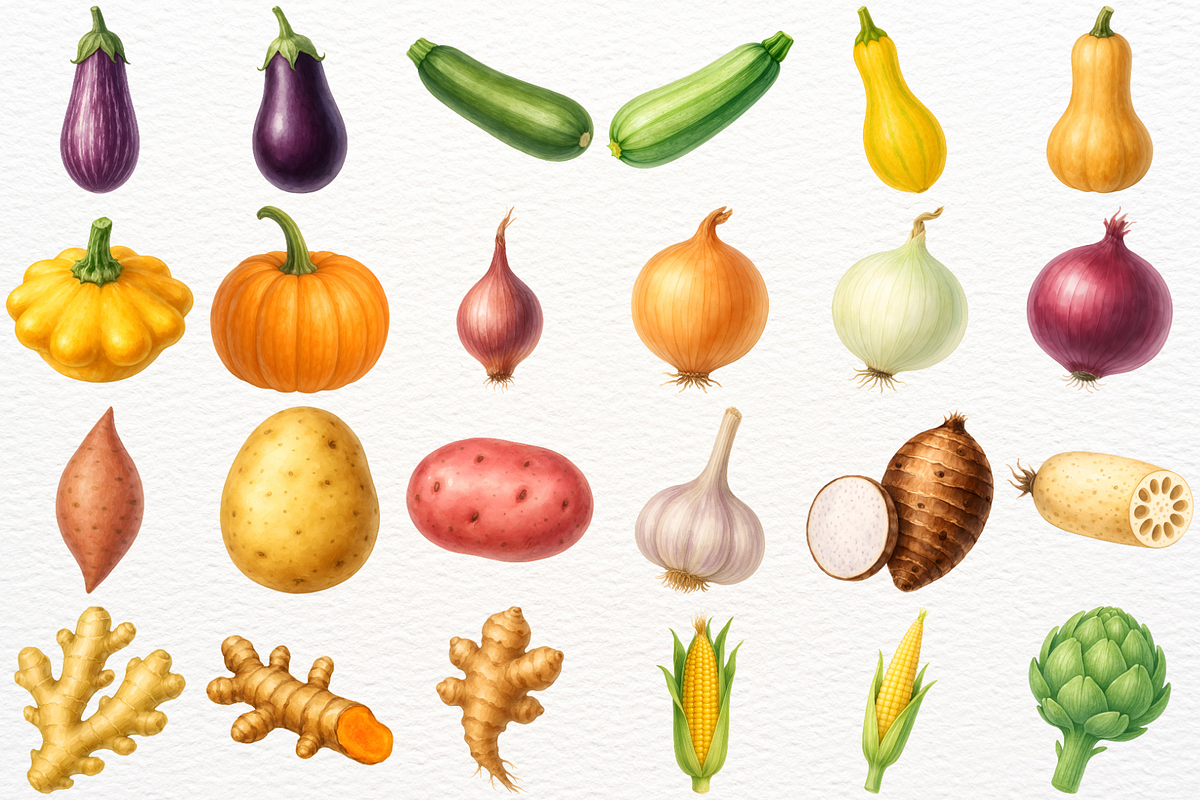 Vegetables Clipart Farm Kitchen PNG, a Food Illustration by SugarCloudStudioArt (Photo 3 of 7)