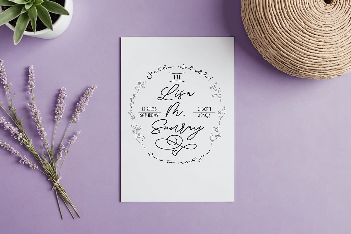 Lisa - a Baby Welcome PDF template, a Card Template by Roland Huse Design (Photo 3 of 5)