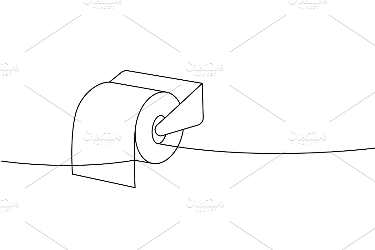 Toilet paper with metal holder one, an Object Illustration by GraphiShop
