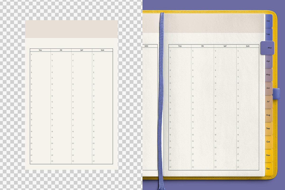 Saffron Planner Mockup Open, a Product Mockup by Custom Scene (Photo 10 of 10)