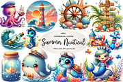 Summer Nautical Collection Clipart, an Illustration by CreationArt (Thumbnail 1 of 7)