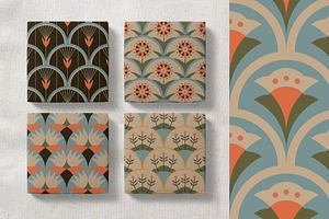 Retro Floral Seamless Patterns V2