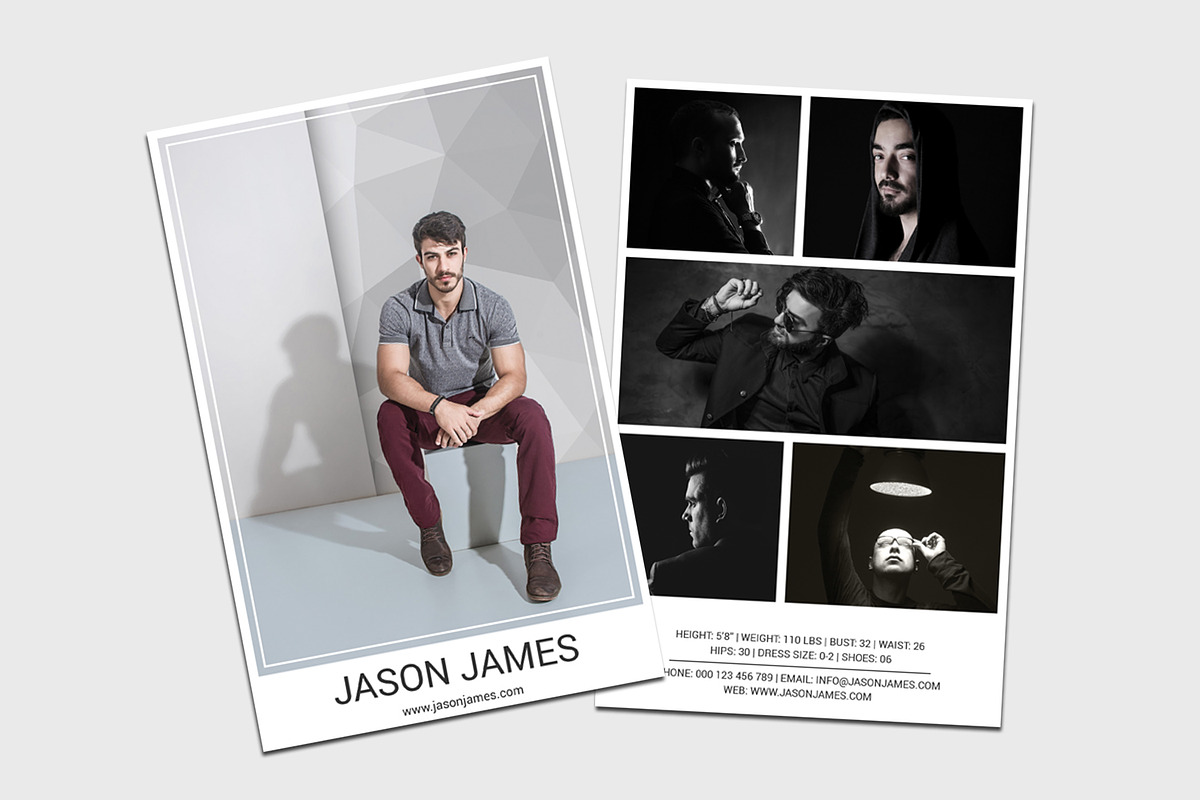 Model Comp Card Template, a Card Template by Designscozy