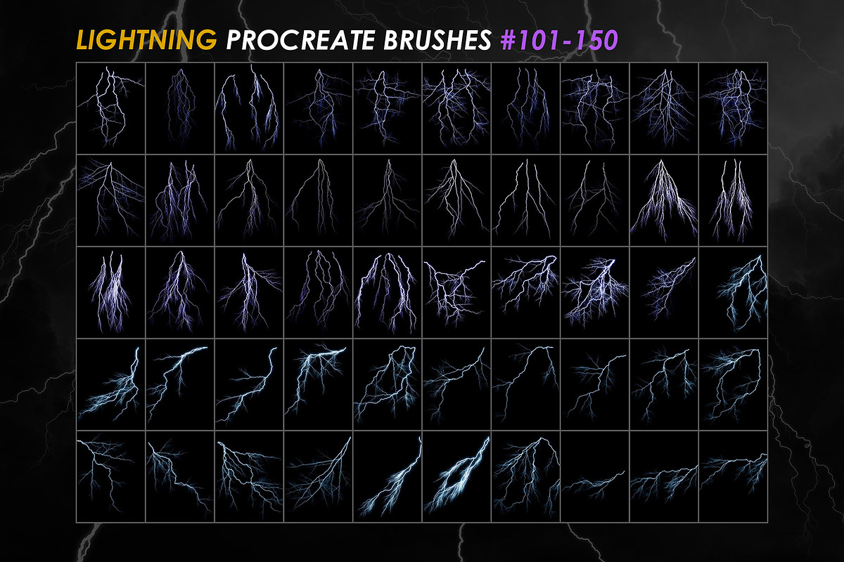 150 Lightning Procreate Brushes, a Brush Add-On by ArtistMef (Photo 5 of 8)