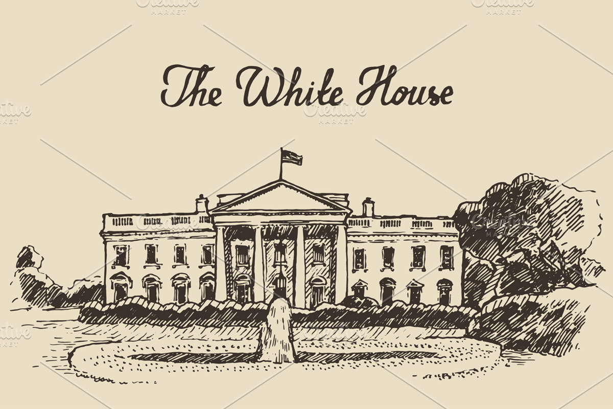 White House in Washington DC, an Illustration by TheMountBirdStudio
